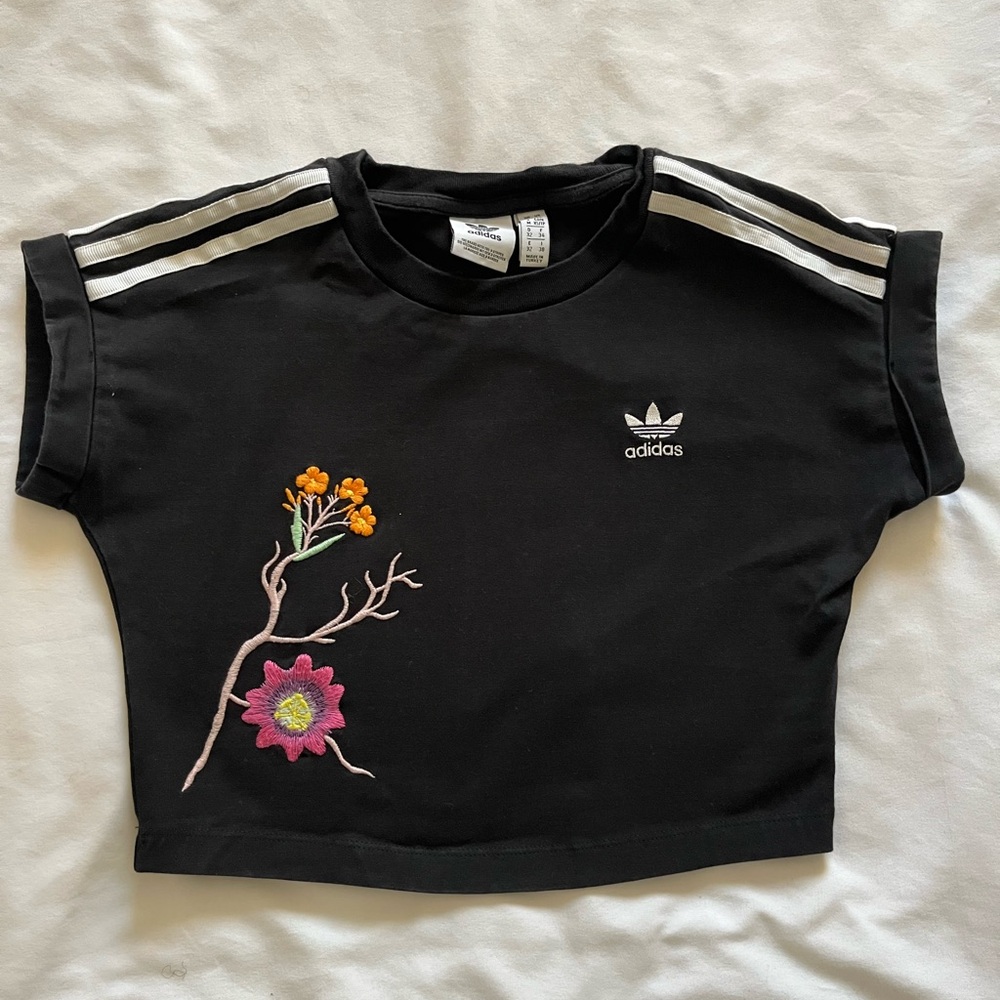 Adidas Kids Black Floral Matching Set - Picture 2 of 10